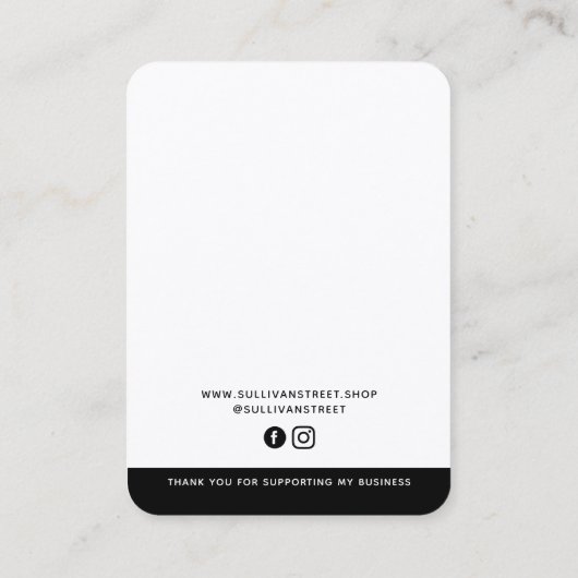 Logo Minimalistische sieraden display Kaart Contactkaartje (Achterkant)