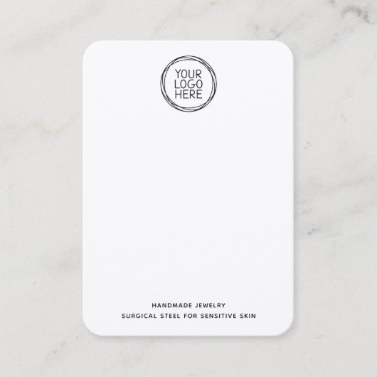 Logo Minimalistische sieraden display Kaart Contactkaartje (Voorkant)