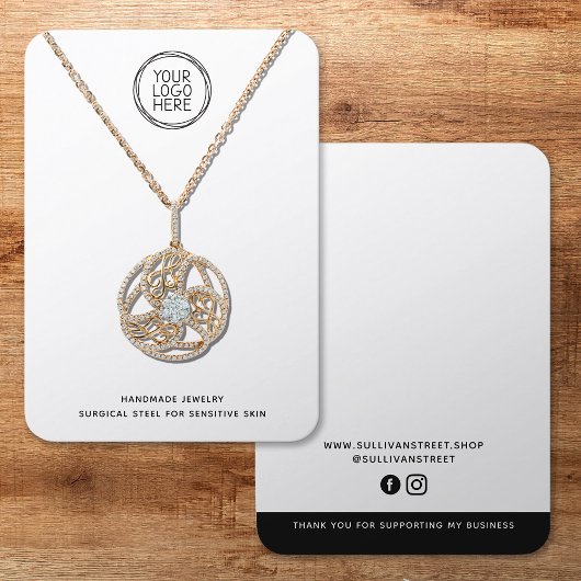 Logo Minimalistische sieraden display Kaart Contactkaartje