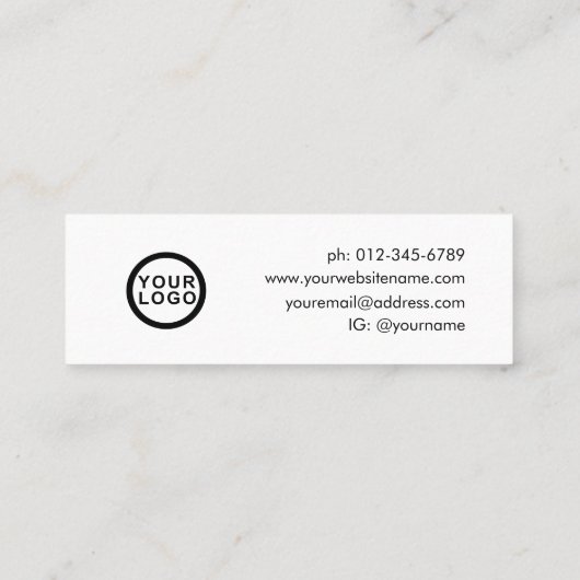 Logo Minimalistische sieraden oorbel display Mini Visitekaartje (Achterkant)