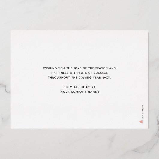 Logo minimalistische witte zakelijke vakantie Kaar Folie Uitnodiging (Achterkant)