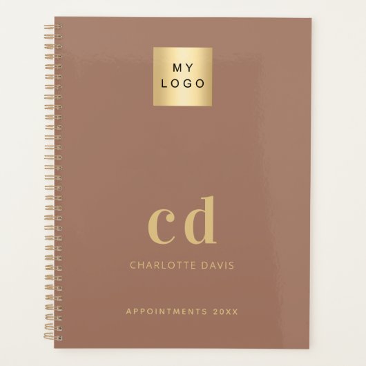 Logo Mocca Brown Monogram initialen Business 2026 Planner (Voorkant)