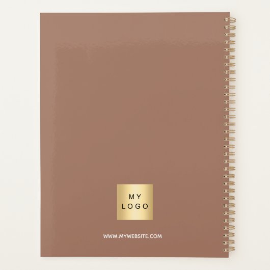 Logo Mocca Brown Monogram initialen Business 2026 Planner (Achterkant)
