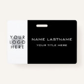 Logo Modern Basic Zwart Wit Gecentreerde Titel Naa Badge (Voorkant)