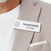 Logo Modern Big Fonts Basic Eenvoudige witte titel Naambadge