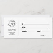 Logo Modern Black Gold Business Gift Certificate Kaart (Achterkant)