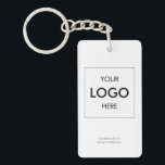 Logo Modern Business White Sleutelhanger<br><div class="desc">Voeg je logo toe.</div>