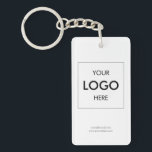 Logo Modern Business White Sleutelhanger<br><div class="desc">Voeg je logo toe.</div>