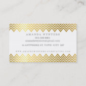 LOGO Modern Chevron Patroon gouden folie achthoek Visitekaartje (Achterkant)