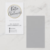 LOGO Modern chique gouden bord grijs zwart Visitekaartje (Voorkant / Achterkant)