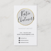 LOGO Modern chique gouden bord grijs zwart Visitekaartje (Voorkant)