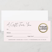 Logo Modern Elegant | Roze cadeaubon (Voorkant / Achterkant)