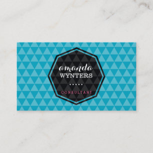 LOGO Modern Geo Patroon Embleem Octagon Turquoise Visitekaartje