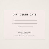 Logo modern professioneel cadeaubon visitekaartje (Achterkant)