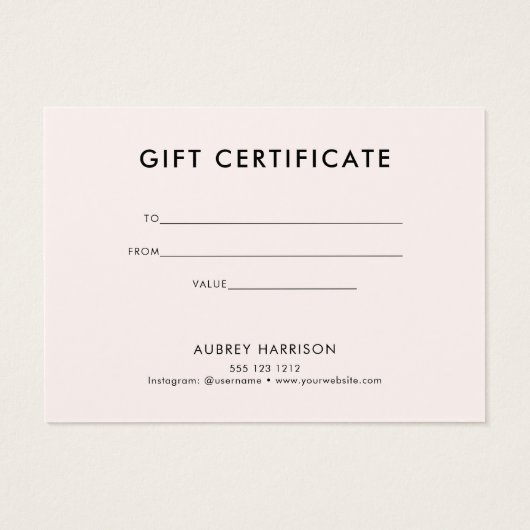 Logo modern professioneel cadeaubon visitekaartje (Achterkant)