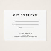 Logo modern professioneel cadeaubon visitekaartje (Achterkant)