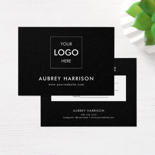 Logo modern professioneel cadeaubon visitekaartje (Bureau)