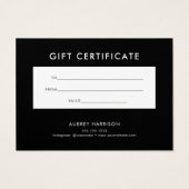 Logo modern professioneel cadeaubon visitekaartje (Achterkant)