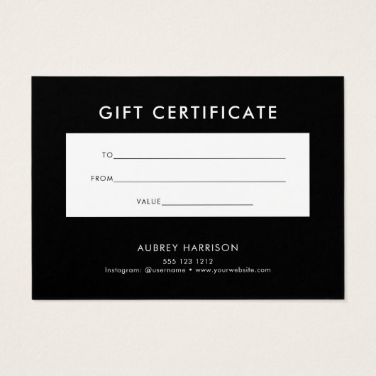 Logo modern professioneel cadeaubon visitekaartje (Achterkant)