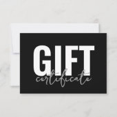 Logo Modern Schreef Bedrijfs Cadeaubon Kaart (Voorkant)