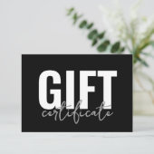 Logo Modern Schreef Bedrijfs Cadeaubon Kaart (Staand voorkant)