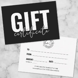 Logo Modern Schreef Bedrijfs Cadeaubon Kaart