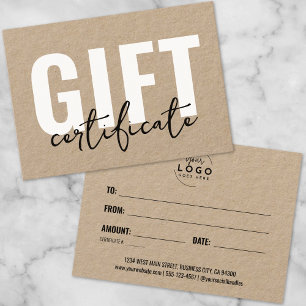 Logo Modern Schrift Bedrijfs Cadeaubon Visitekaartje