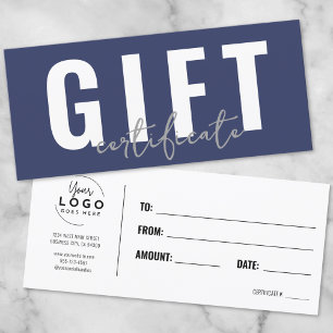 Logo Modern Script Blue Zakelijk Cadeaubon