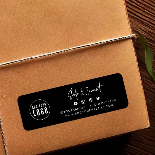 Logo Modern Script Shop toevoegen Aangepaste kleur Etiket