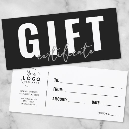 Logo Modern Script Zakelijk Cadeaubon