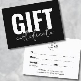 Logo Modern Script Zakelijk Cadeaubon Visitekaartje