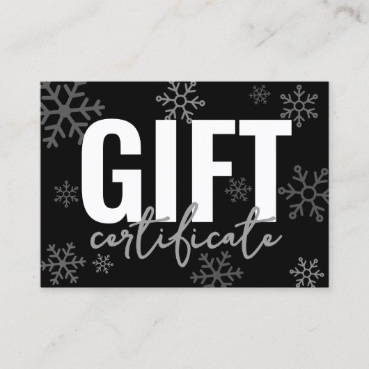 Logo Modern Script Zakelijk Cadeaubon Visitekaartje (Voorkant)