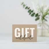 Logo Modern Script Zakelijke Cadeaubon Visitekaartje (Staand voorkant)