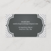 LOGO Modern visgraatpatroon grijs badge zilver Visitekaartje (Achterkant)