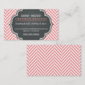 LOGO modern visgraatpatroon koraalbadge grijs Visitekaartje (Voorkant / Achterkant)