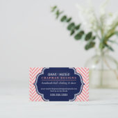 LOGO modern visgraatpatroon koraalbadge marine Visitekaartje (Staand voorkant)