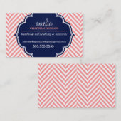 LOGO modern visgraatpatroon koraalbadge marine Visitekaartje (Voorkant / Achterkant)