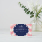 LOGO modern visgraatpatroon koraalbadge marine Visitekaartje (Staand voorkant)