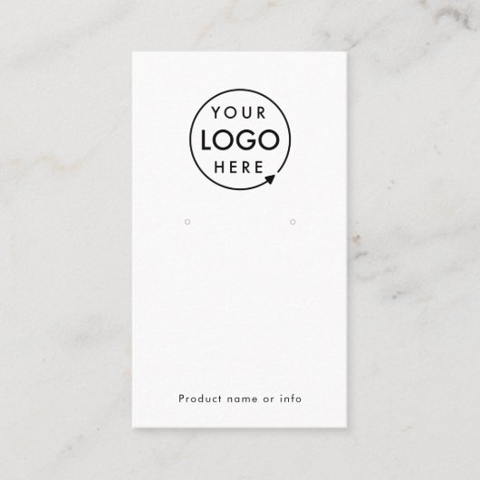 Logo Modern Wit Sieraden Oorbel Display Kaart Visitekaartje (Voorkant)