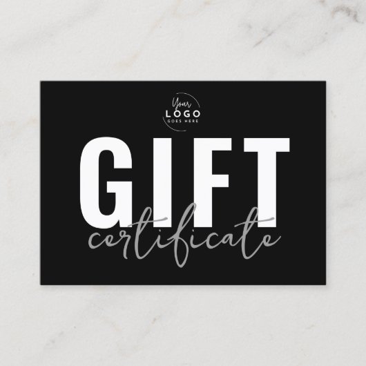 Logo Modern zakelijk cadeaubon Visitekaartje (Voorkant)