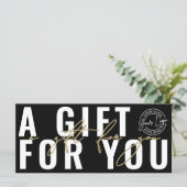 Logo Modern Zwart Goud Zakelijk Cadeaubon (Staand voorkant)