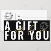 Logo Modern Zwart Goud Zakelijk Cadeaubon (Voorkant / Achterkant)
