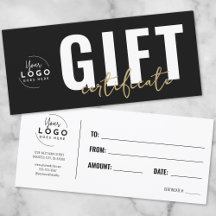 Logo Modern Zwart Goud Zakelijk Cadeaubon