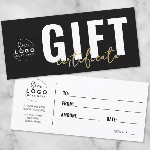 Logo Modern Zwart Goud Zakelijk Cadeaubon