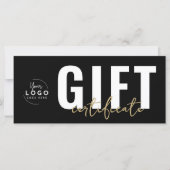 Logo Modern Zwart Goud Zakelijk Cadeaubon (Voorkant)
