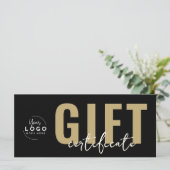 Logo Modern Zwart Goud Zakelijk Cadeaubon (Staand voorkant)