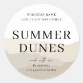 Logo Moderne Boho Beige Candle Jar Packaging invoe Ronde Sticker (Voorkant)