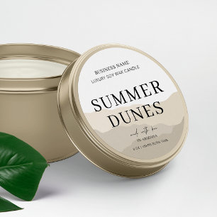 Logo Moderne Boho Beige Candle Jar Packaging invoe Ronde Sticker