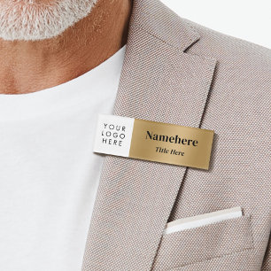 Logo Moderne, eenvoudige Font Faux Gold Magnet-tit Naambadge