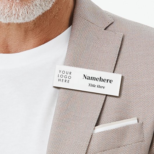 Logo Moderne, eenvoudige, schone, witte grafische  Naambadge